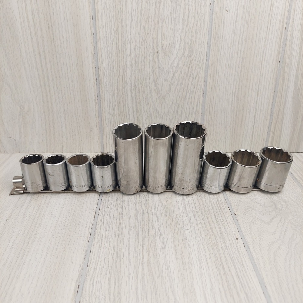 Craftsman Socket Set Mixed 1/2 Drive 10pc Silver 12-Point Deep & Standard SAE